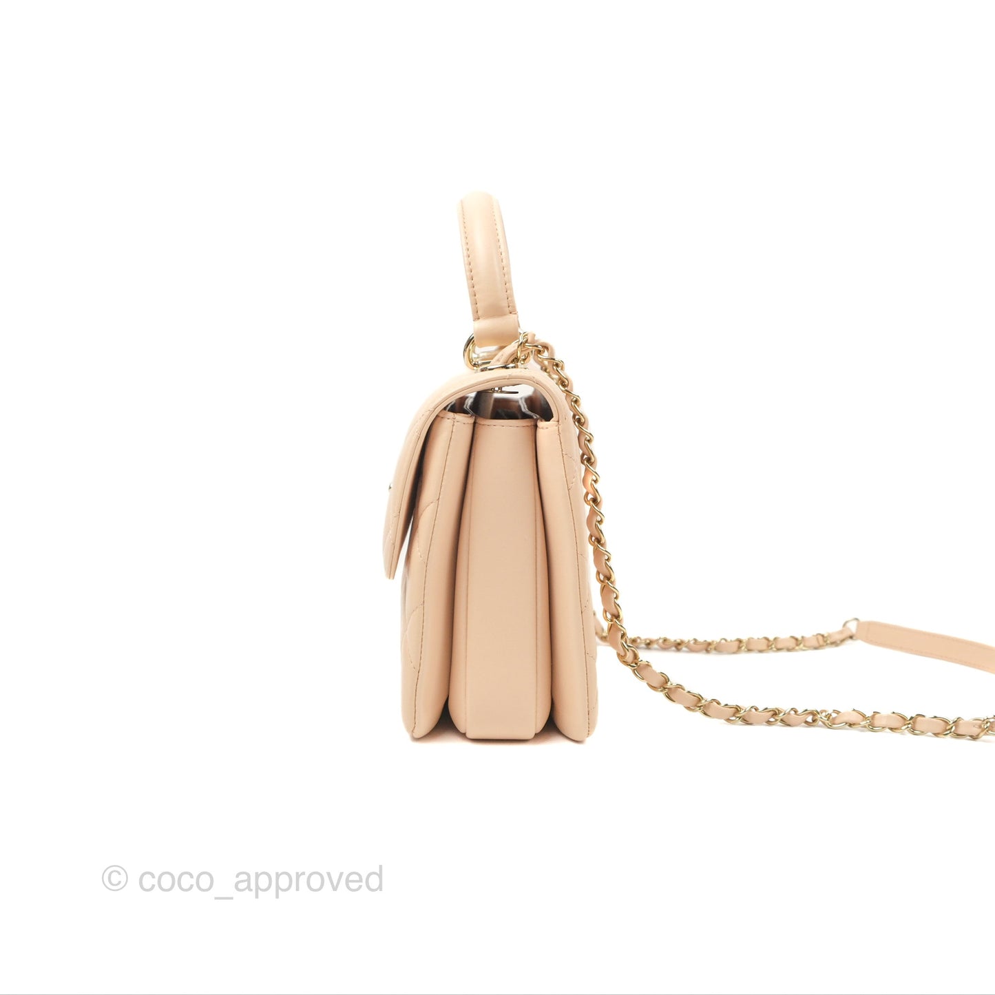 Chanel Small Trendy CC Light Beige Pink Lambskin Gold Hardware