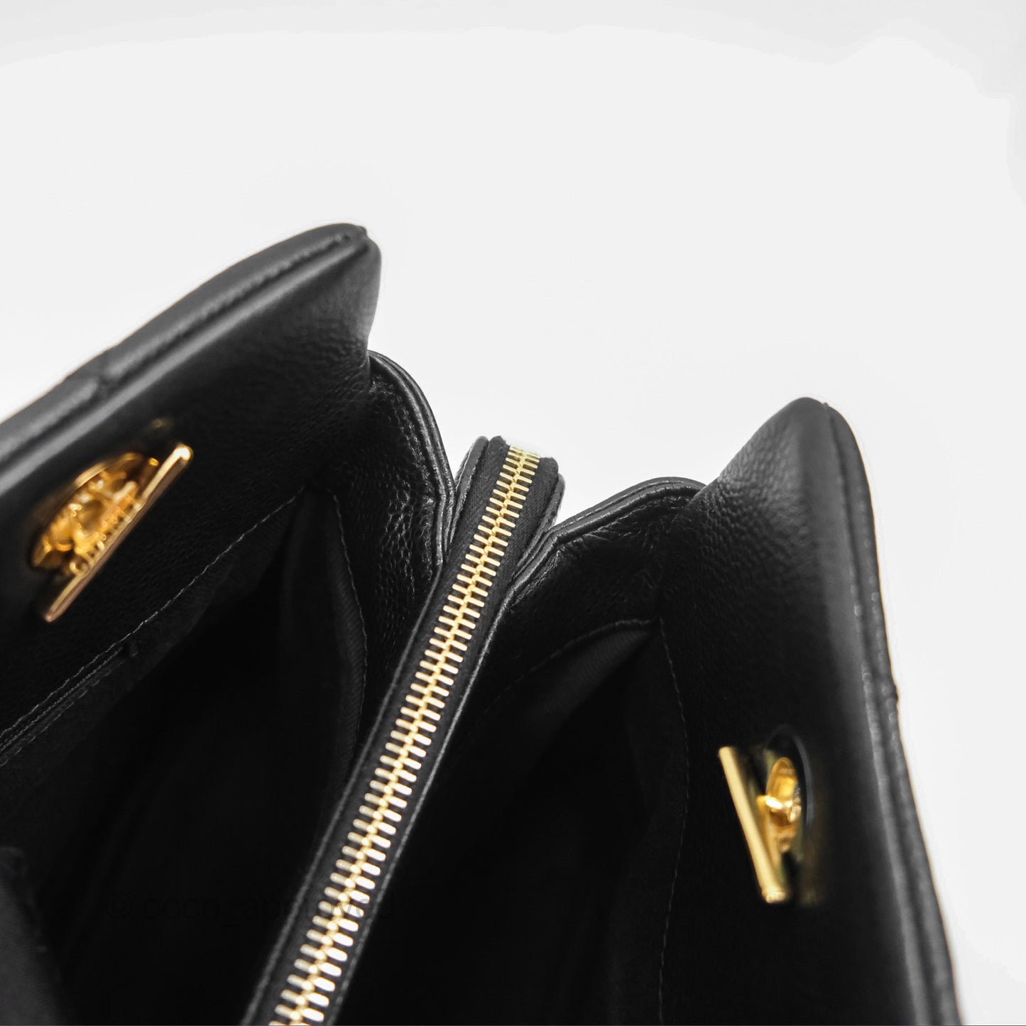 Chanel Quilted Caviar Leather Timeless CC Soft Shopping Tote Bag Black