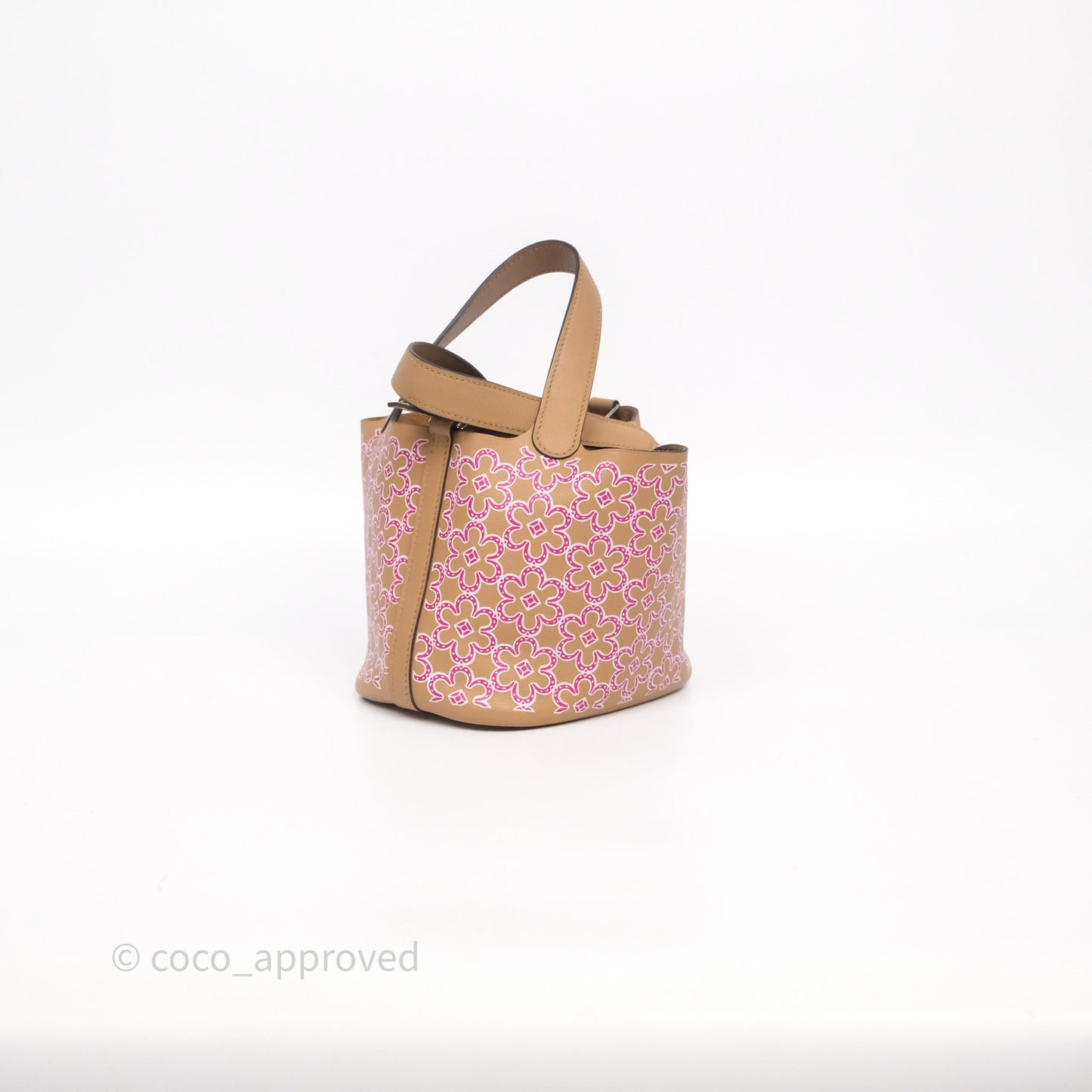 Hermès Micro Picotin 14 Lucky Daisy Chai 0M/Rose 5T Swift Palladium Hardware