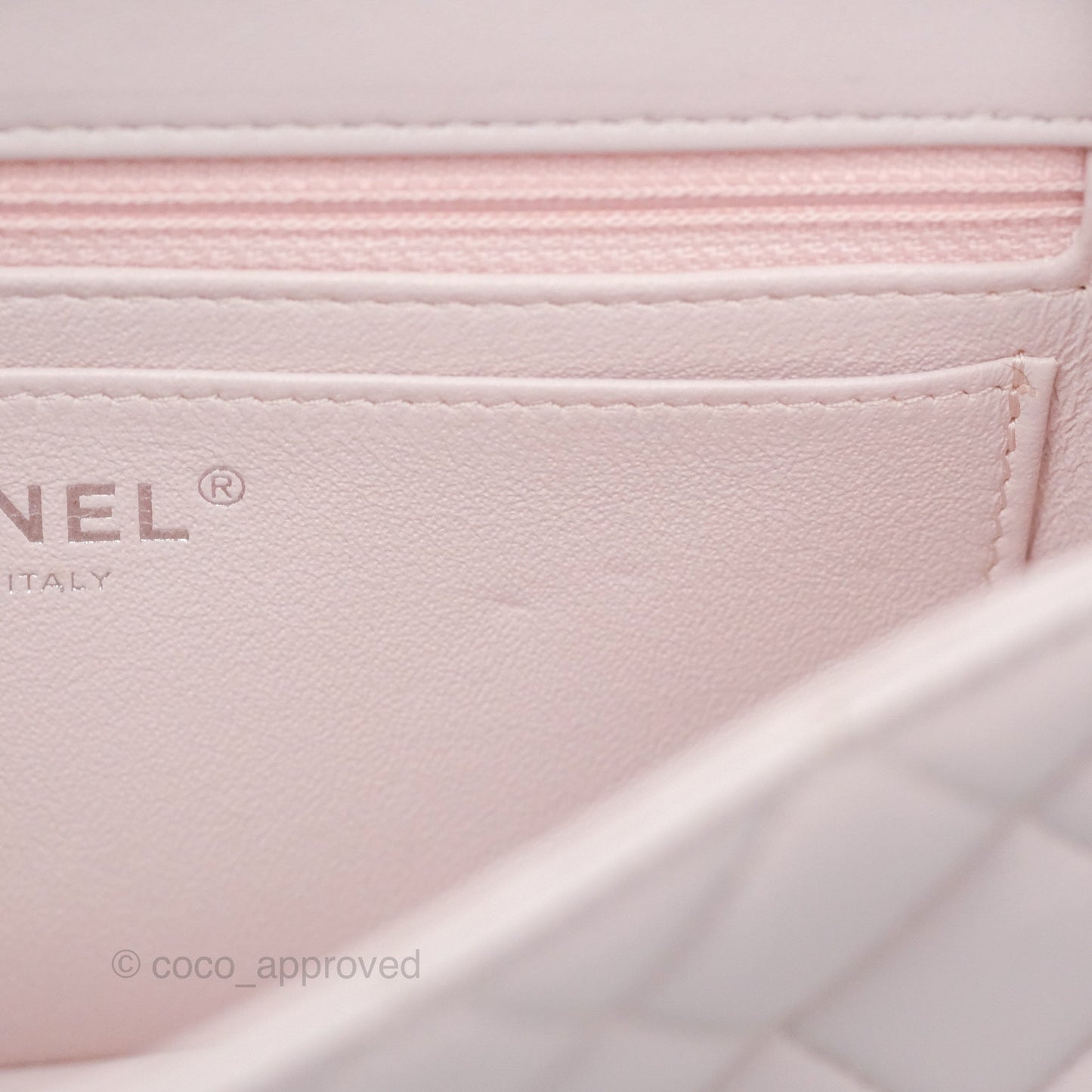 Chanel Quilted Mini Rectangular Pale Lilac Lambskin Silver Hardware