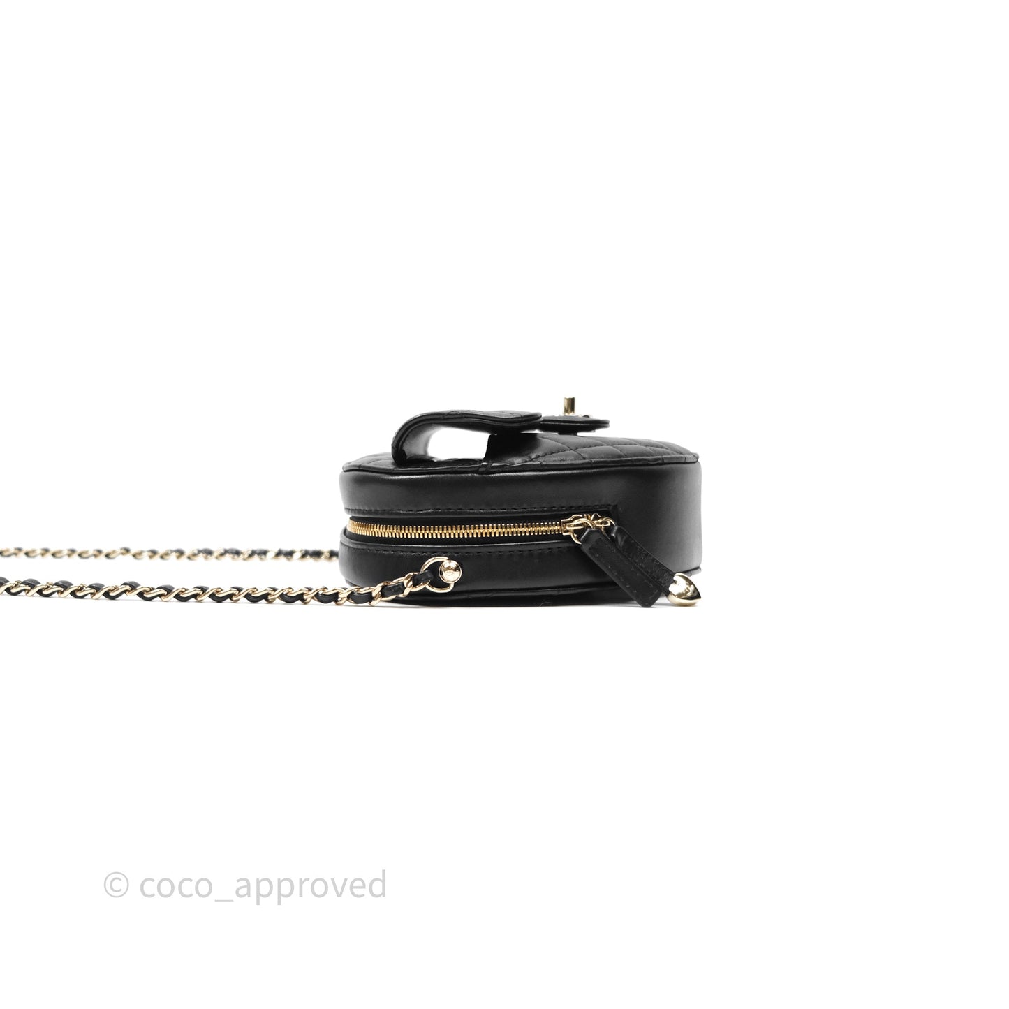 Chanel Large Heart Bag Black Lambskin Gold Hardware 22S