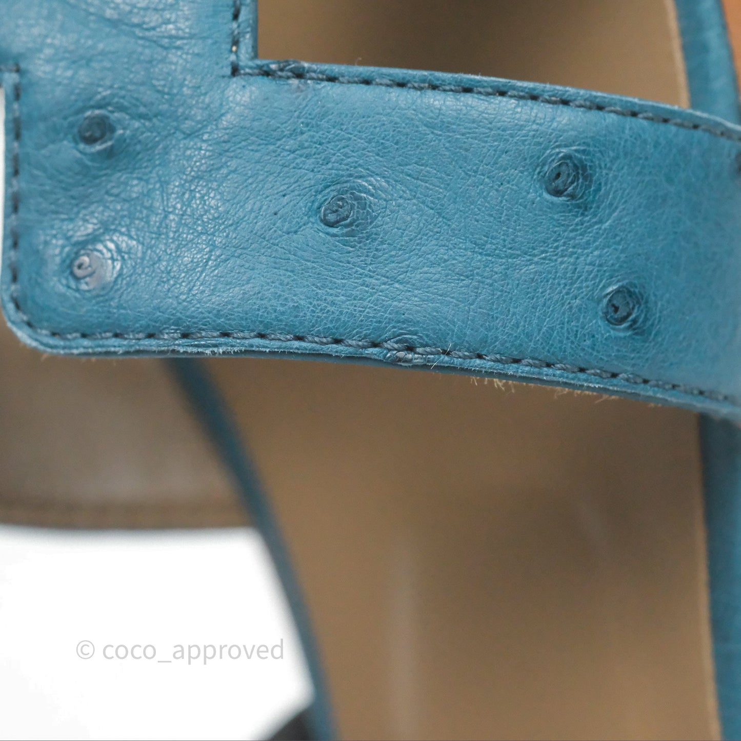 Hermès Oran Sandals in Blue Cobalt Ostrich Size 37