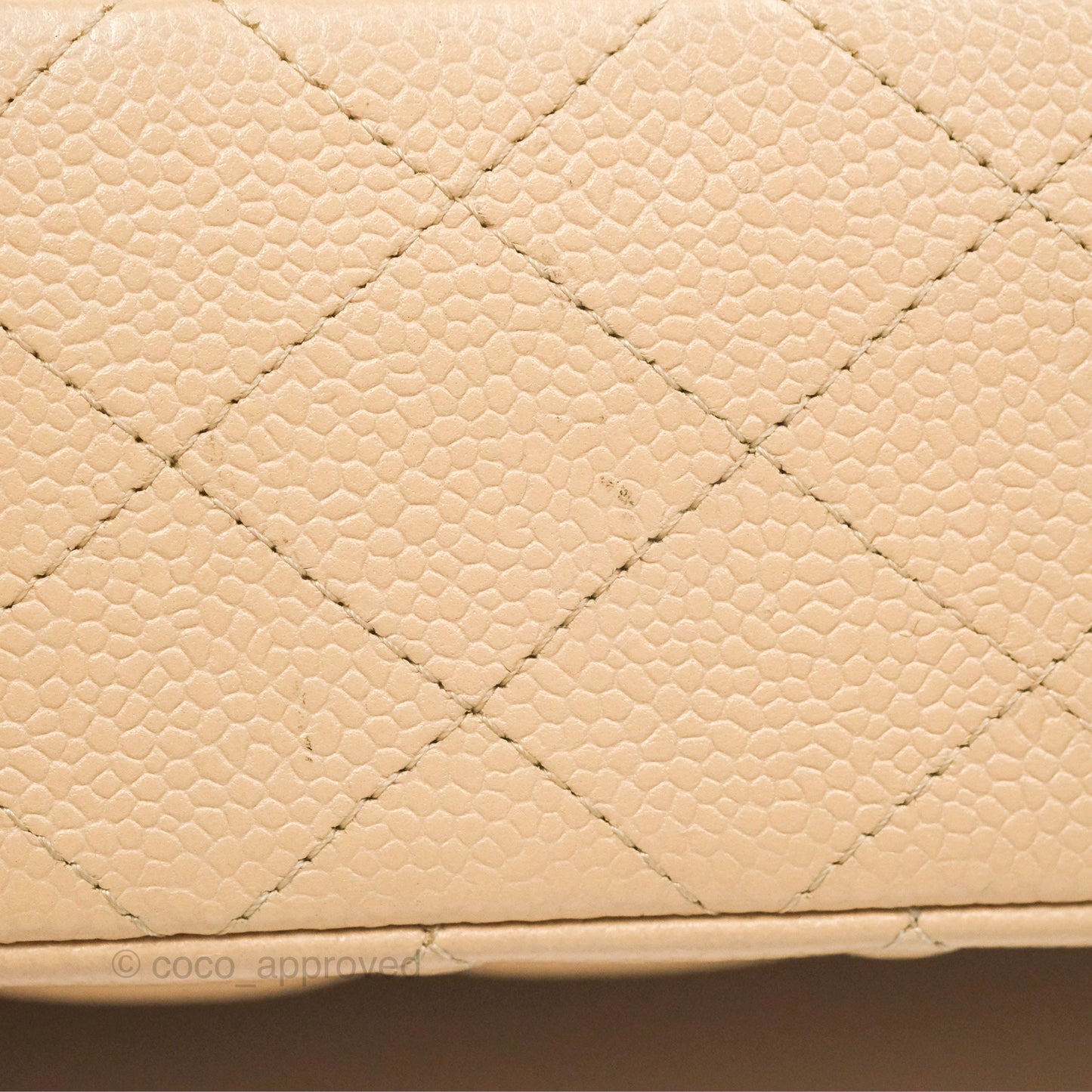 Chanel Classic M/L Medium Flap Quilted Beige Caviar Gold Hardware