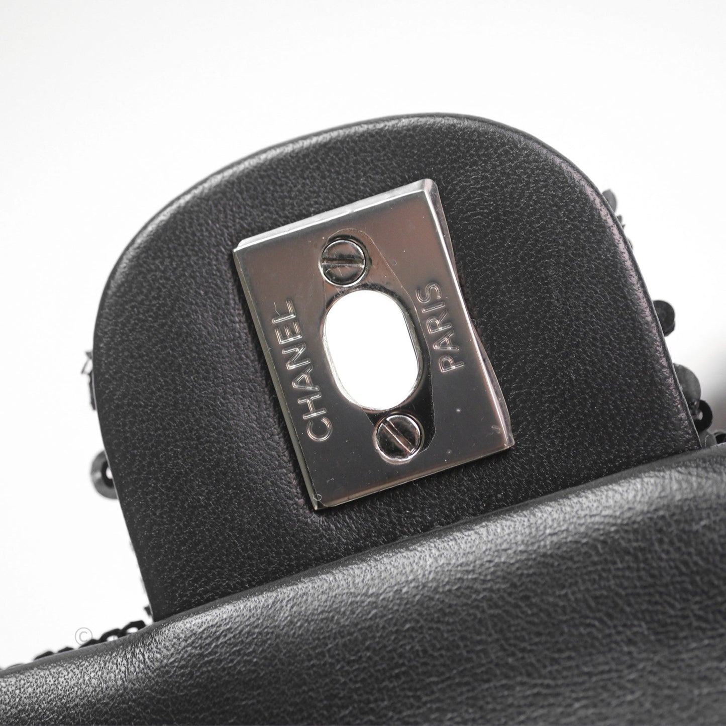 Chanel Mini Flap Bag Sequin Black/ Navy Gun Metal Hardware