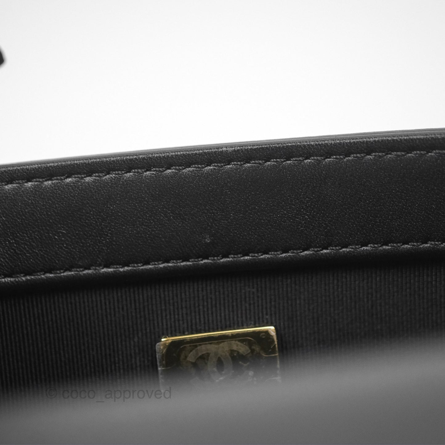 Chanel Small Boy Black Calfskin Aged Gold Hardware