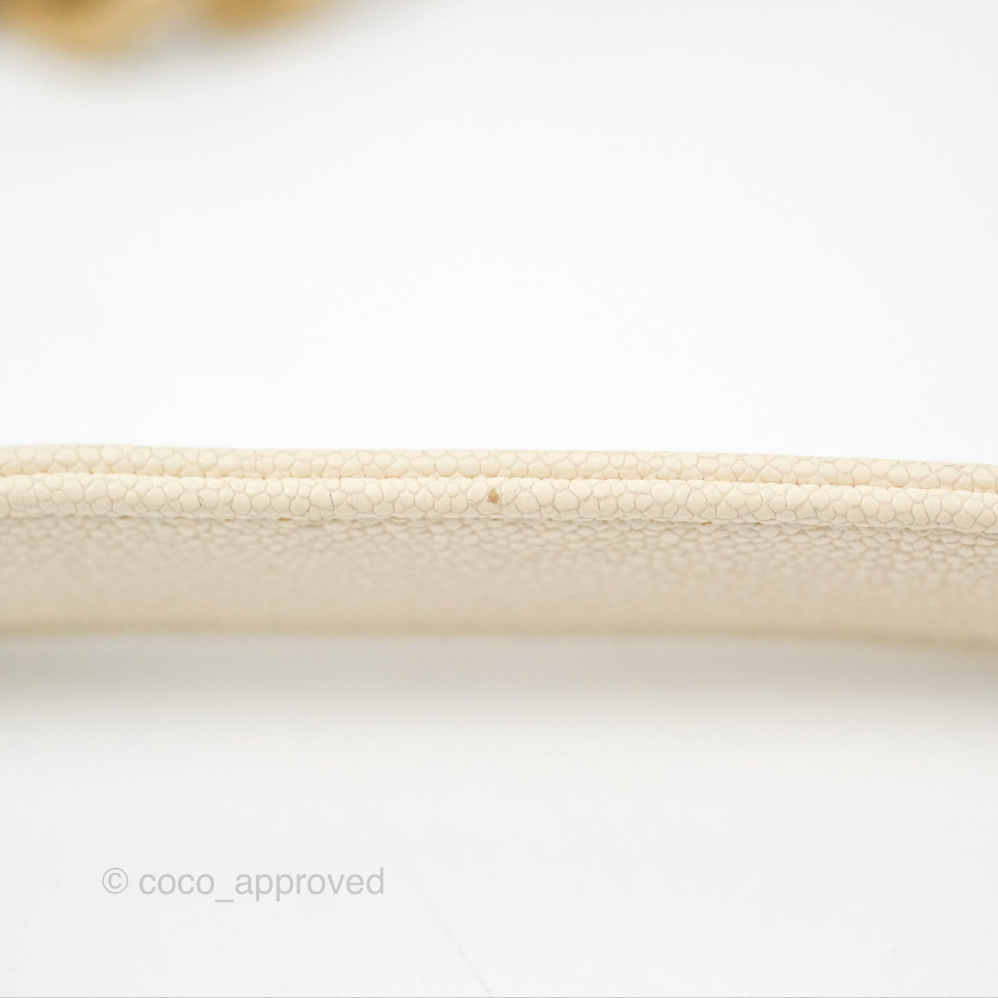 Chanel Medium Boy Quilted Ivory Caviar Aged Gold Hardware
