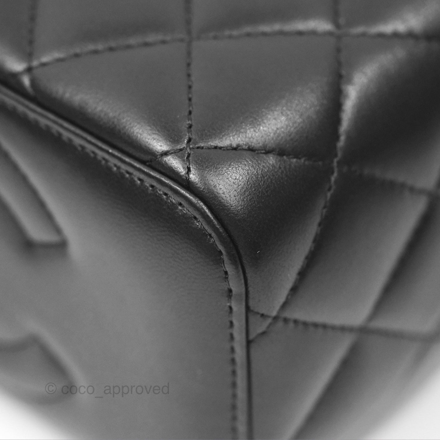 Chanel Vanity Rectangular Top Handle Black Lambskin Gold Hardware