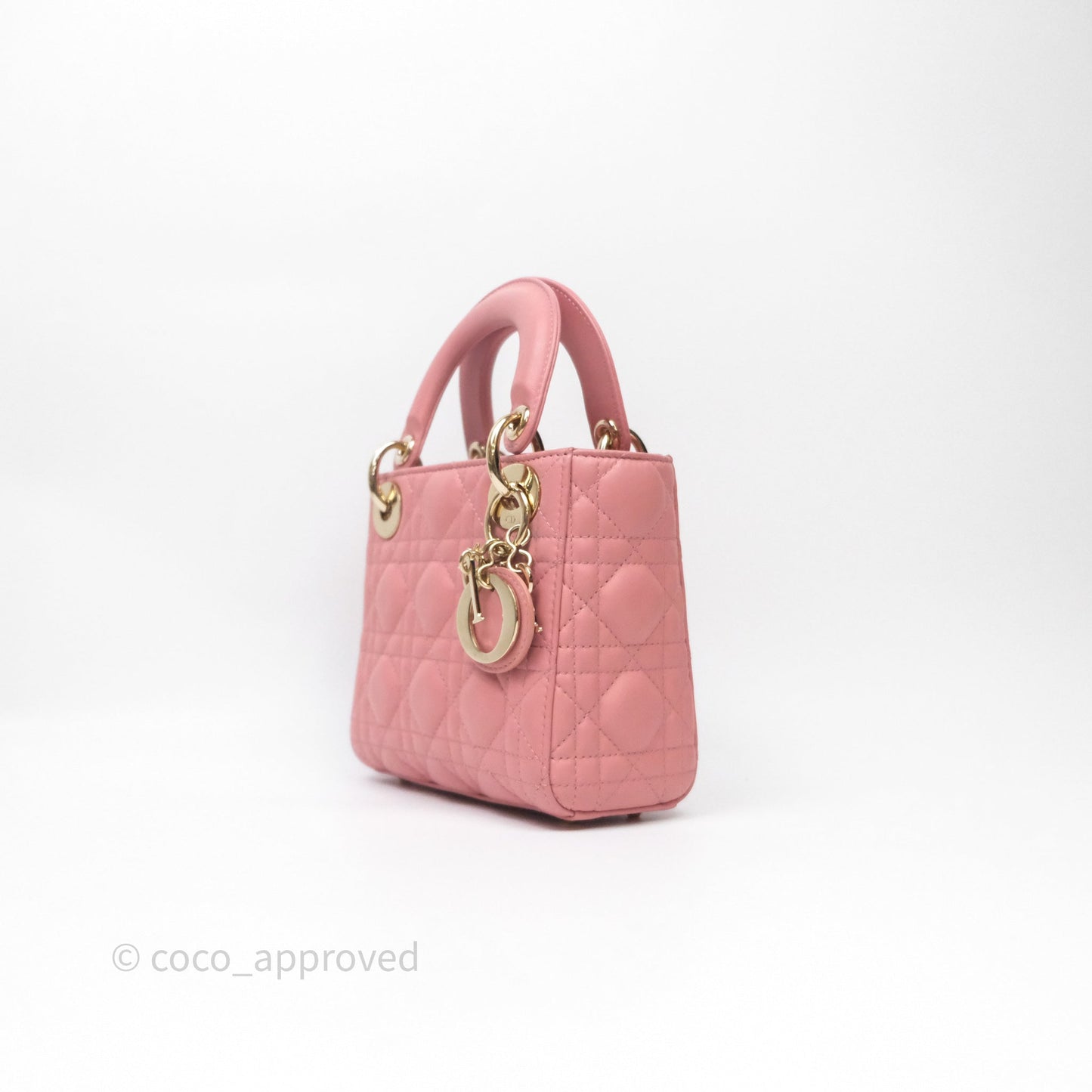 Christian Dior Mini Lady Dior My ABCDior Bag Pink Cannage Lambskin Gold Haardware