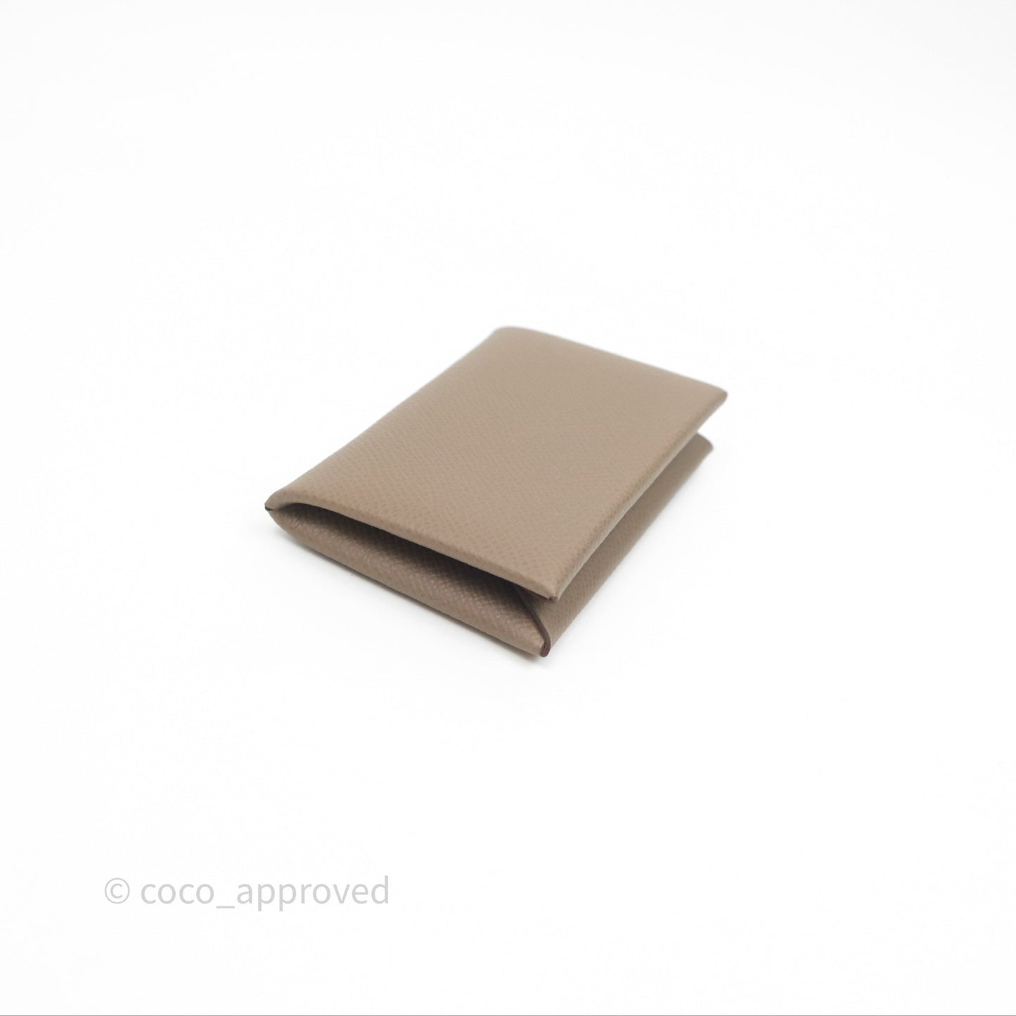 Hermès Calvi Card Holder Etoupe 18 Epsom