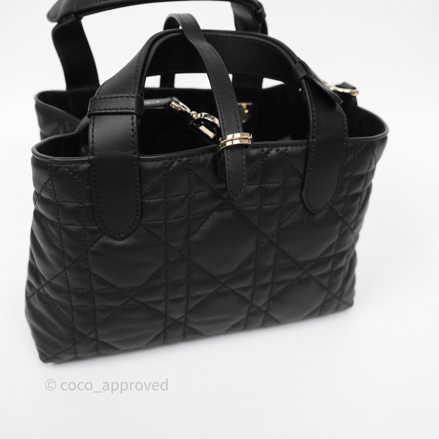 Dior Small Dior Toujours Bag Black Macrocannage Calfskin