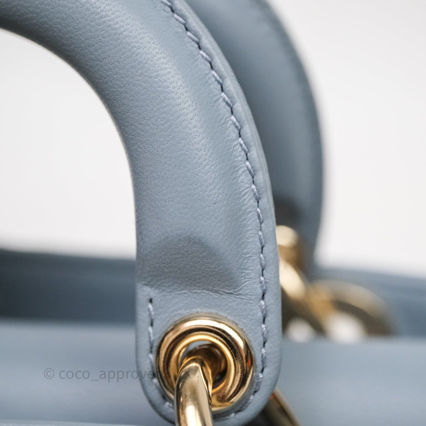Christian Dior Micro Lady D-Joy Bag Blue Cannage Lambskin Light Gold Hardware