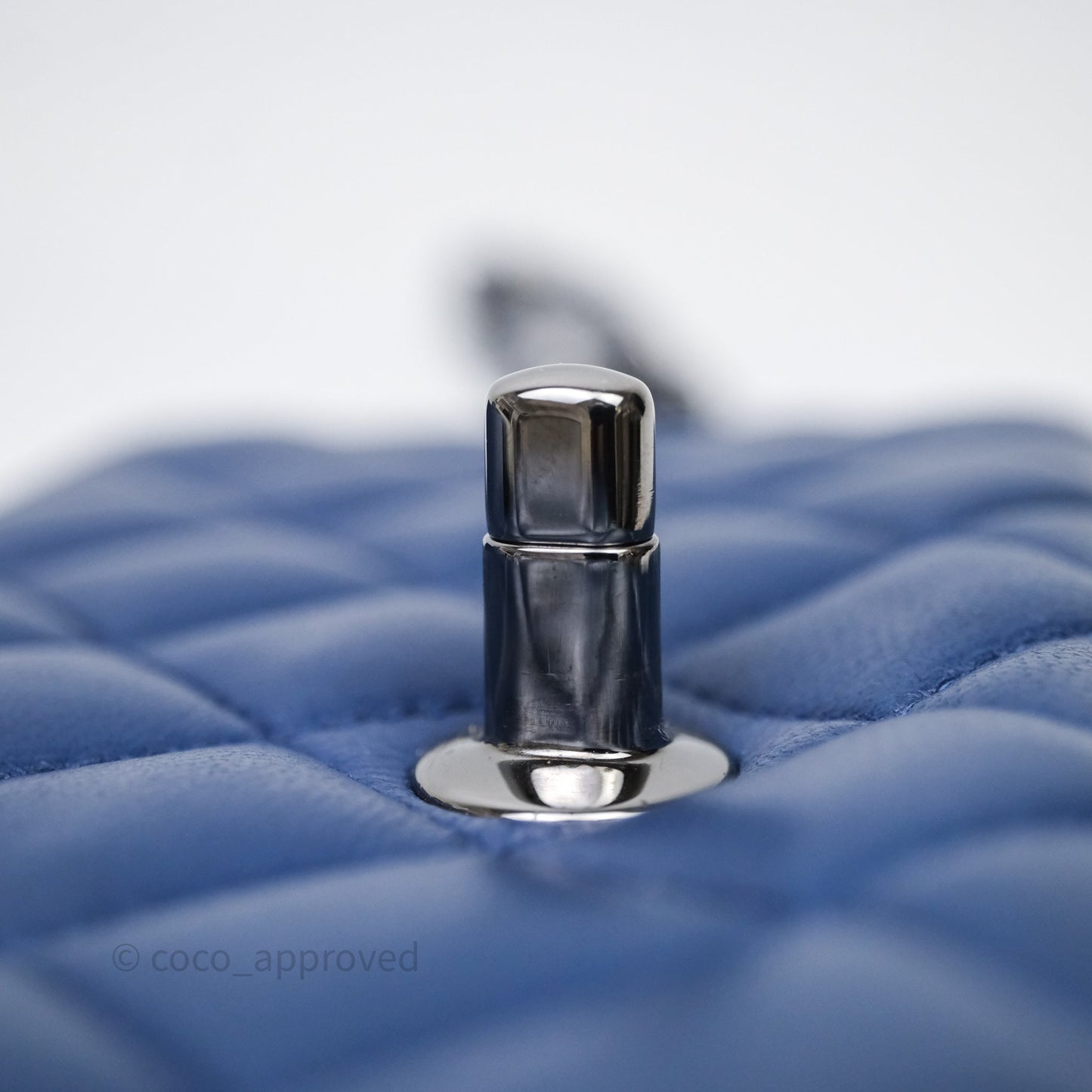 Chanel Mini Rectangular Flap Quilted Navy Lambskin Silver Hardware