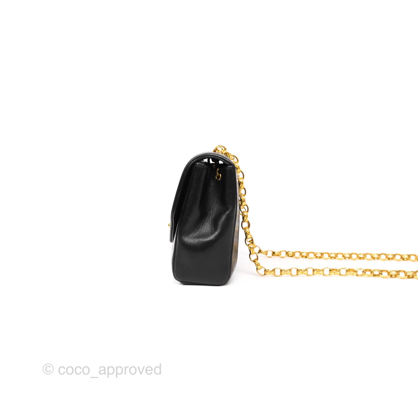 Chanel Vintage Small Diana Flap Black Lambskin 24K Gold Hardware