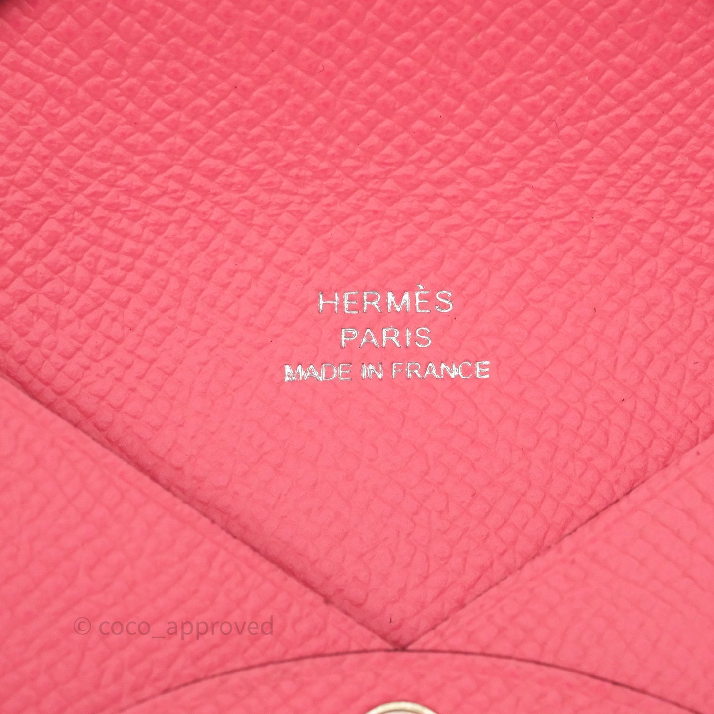 Hermès Calvi Card Holder Rose Azalee 8W Epsom Palladium Hardware