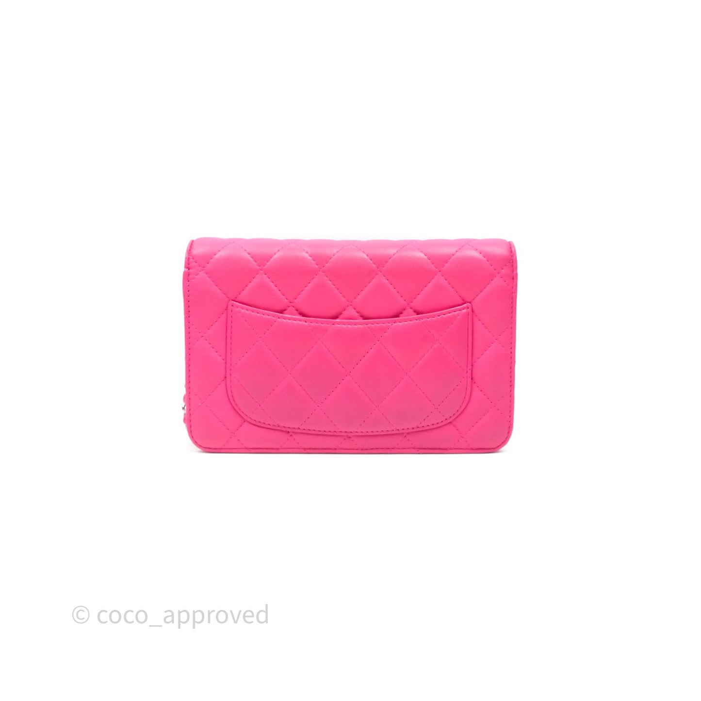 Chanel Quilted Wallet on Chain WOC Pink Lambskin Silver Hardware