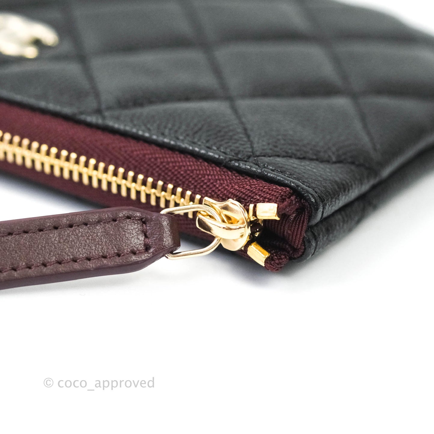 Chanel Quilted Mini O Case Black Caviar Gold Hardware