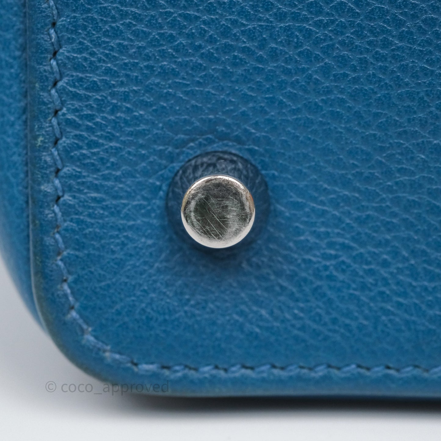 Hermès ToolBox 20 Bleu Cobalt 7C Evercolor Palladium Hardware
