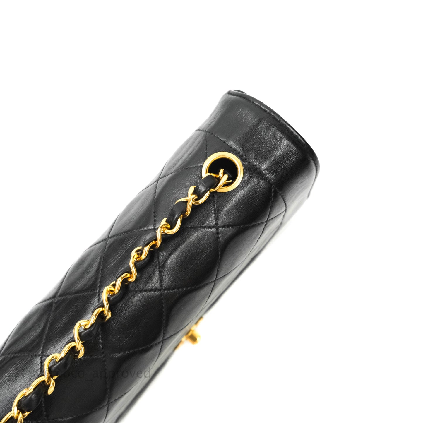 Chanel Black Quilted Lambskin Medium Vintage Classic Diana Flap Bag