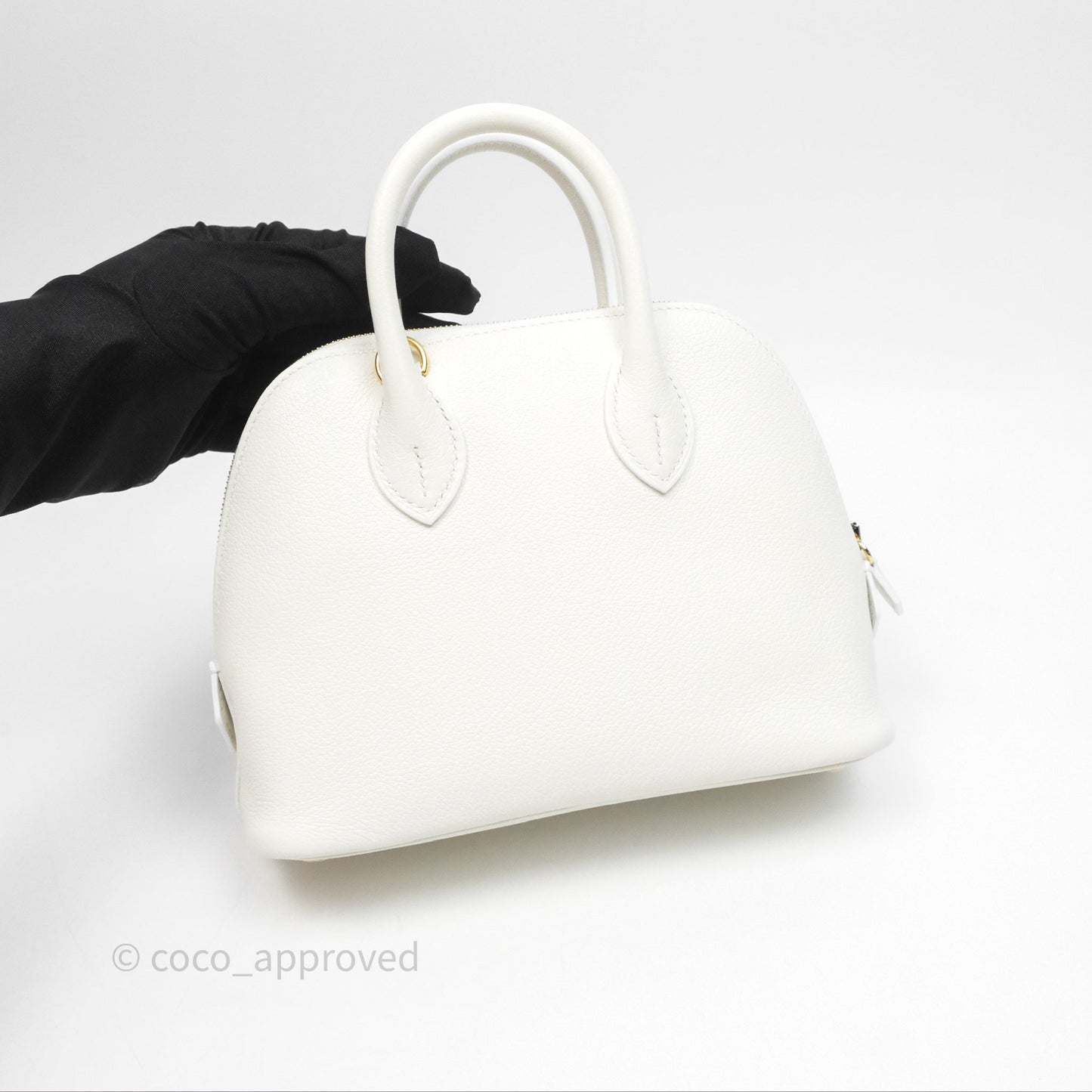 Hermès Bolide Mini 1923 Blanc 01 Evercolor Gold Hardware