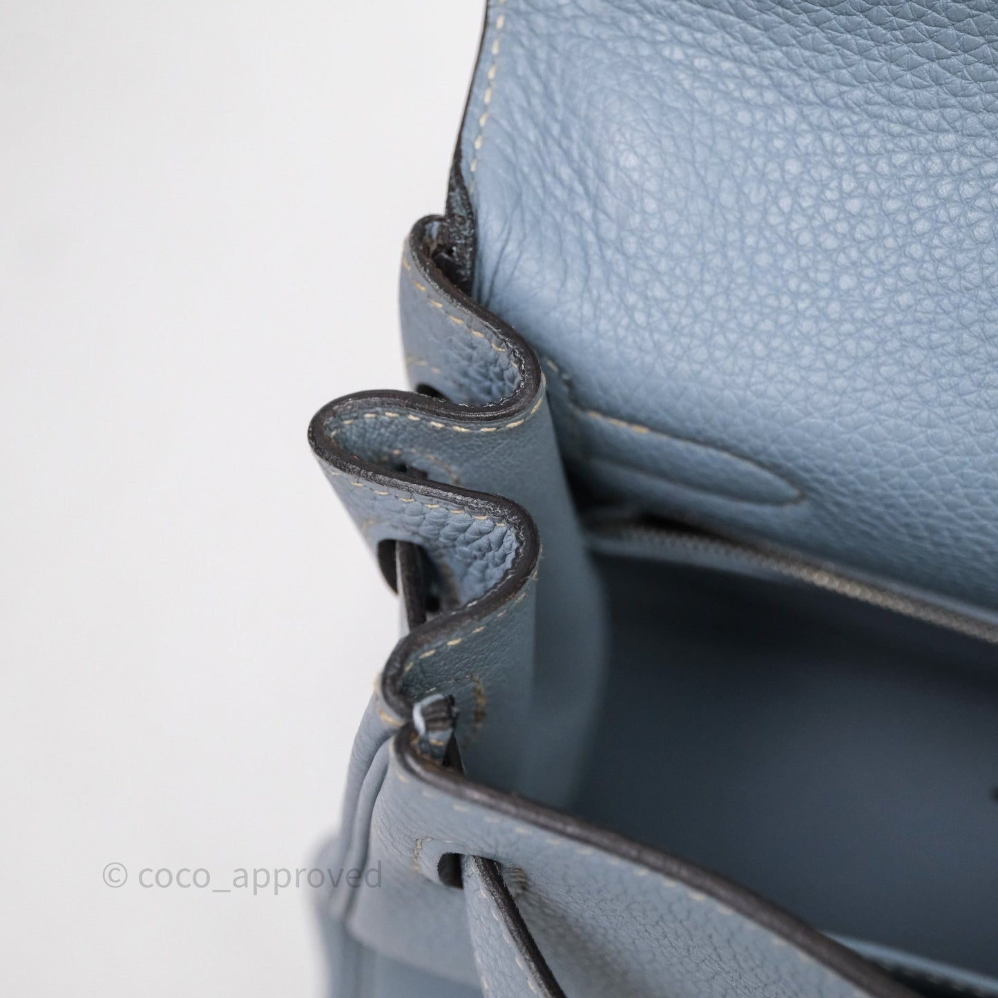 Hermès Kelly 28 Bleu Lin J7 Togo Palladium Hardware