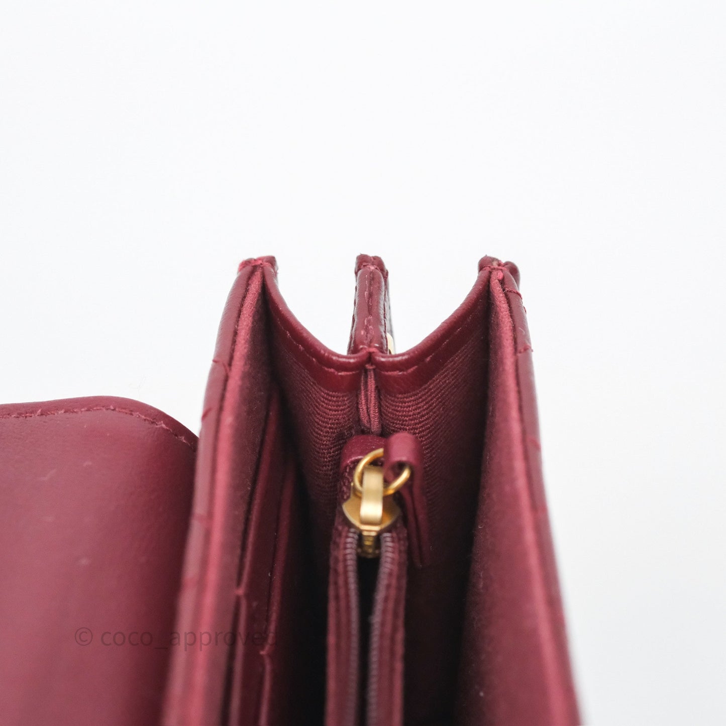 Chanel Mini WOC with CC Chain Burgundy Lambskin Gold Hardware 22K