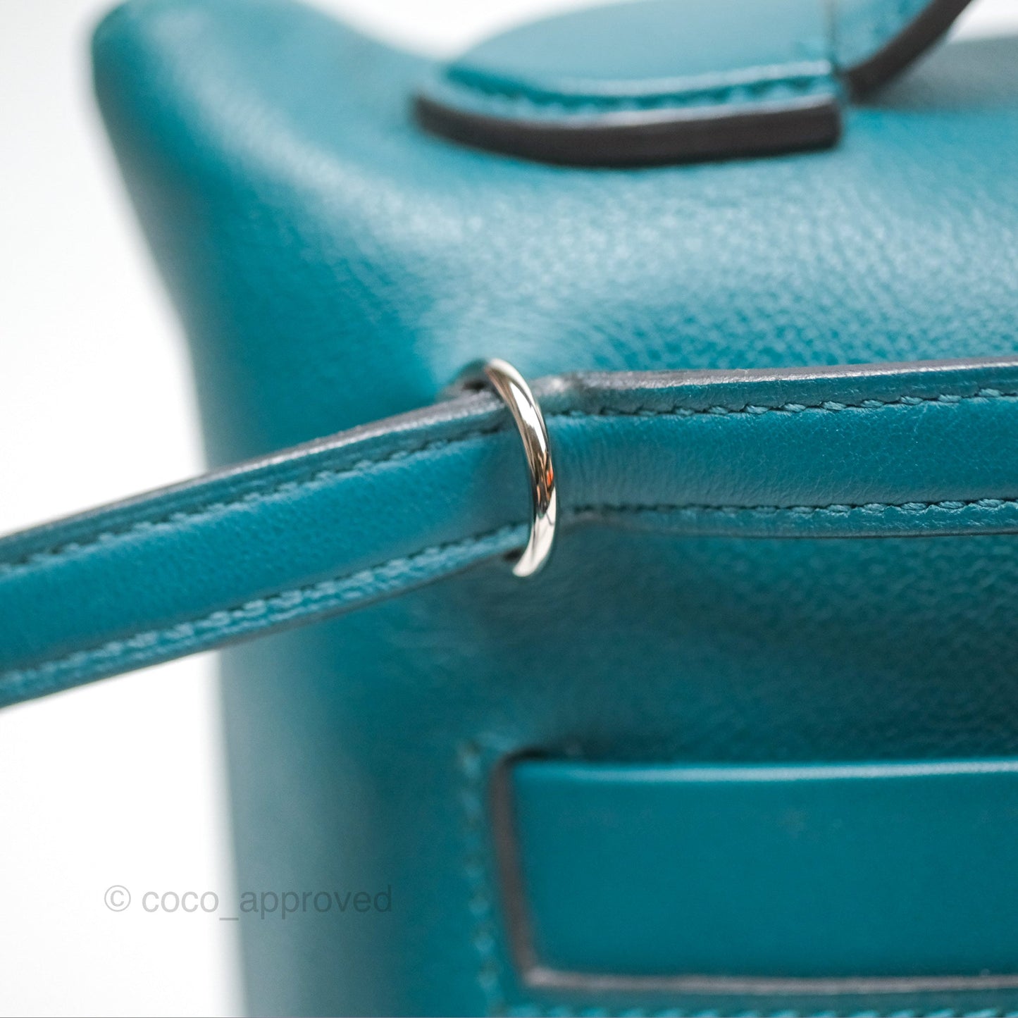 Hermès 24/24 21 Mini Vert Bosphore Evercolor Swift Palladium Hardware