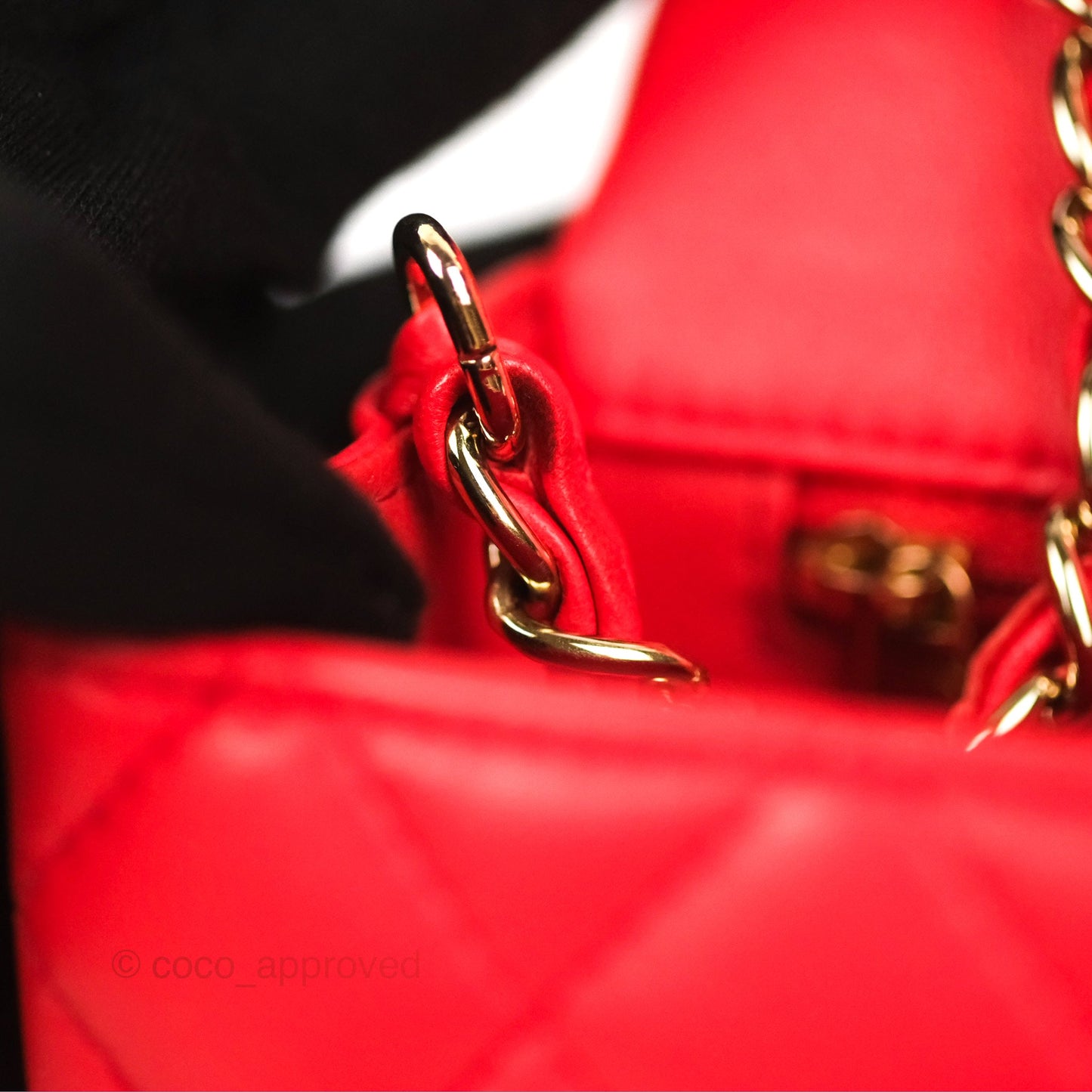 Chanel Quilted Mini Rectangular Flap Red Lambskin Gold Hardware