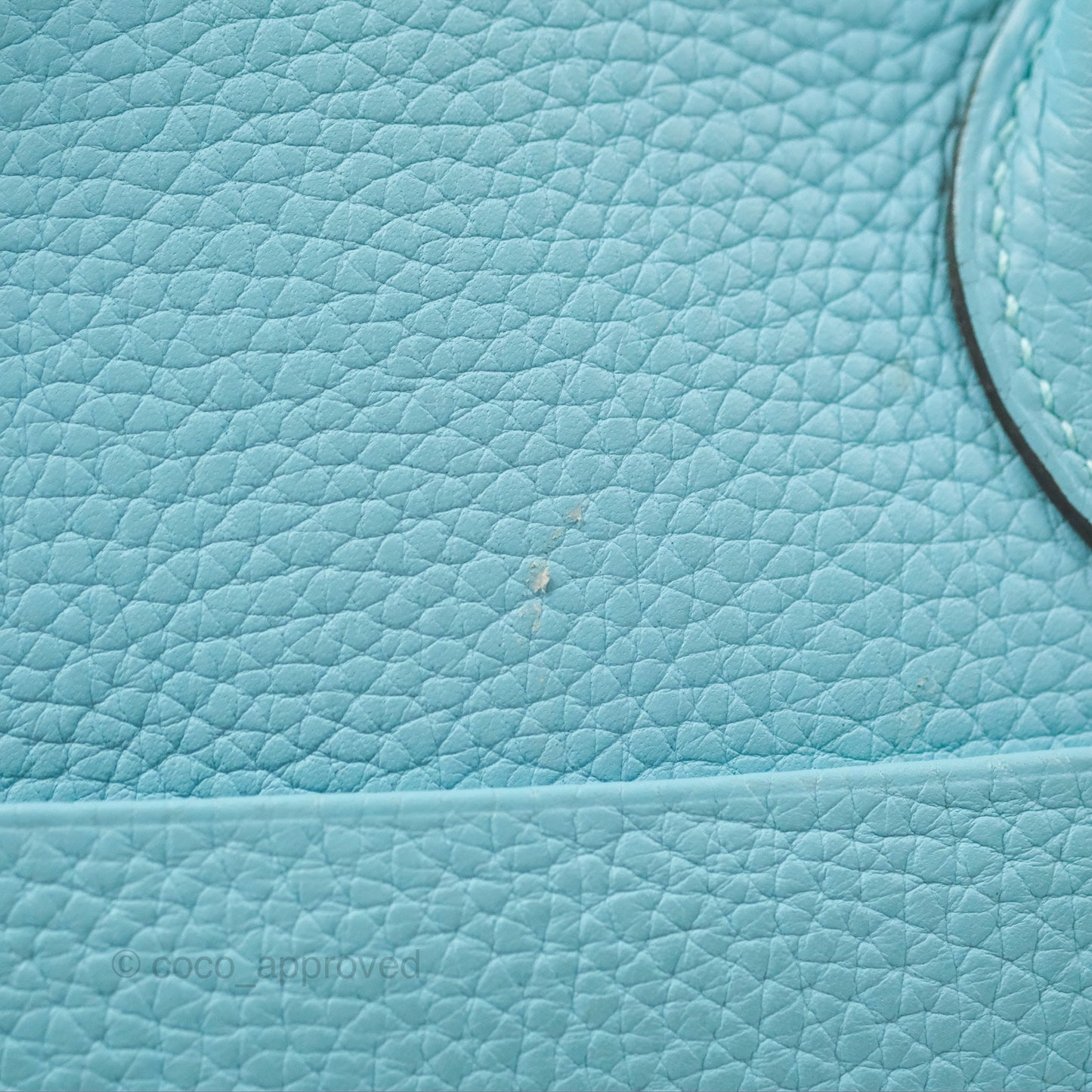 Hermès Lindy 30 Bleu Atoll Clemence Palladium Hardware