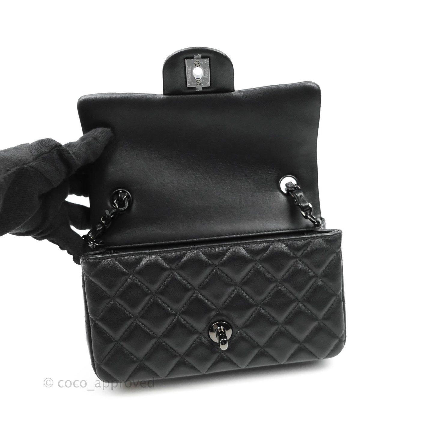 Chanel Quilted Mini Rectangular So Black Lambskin