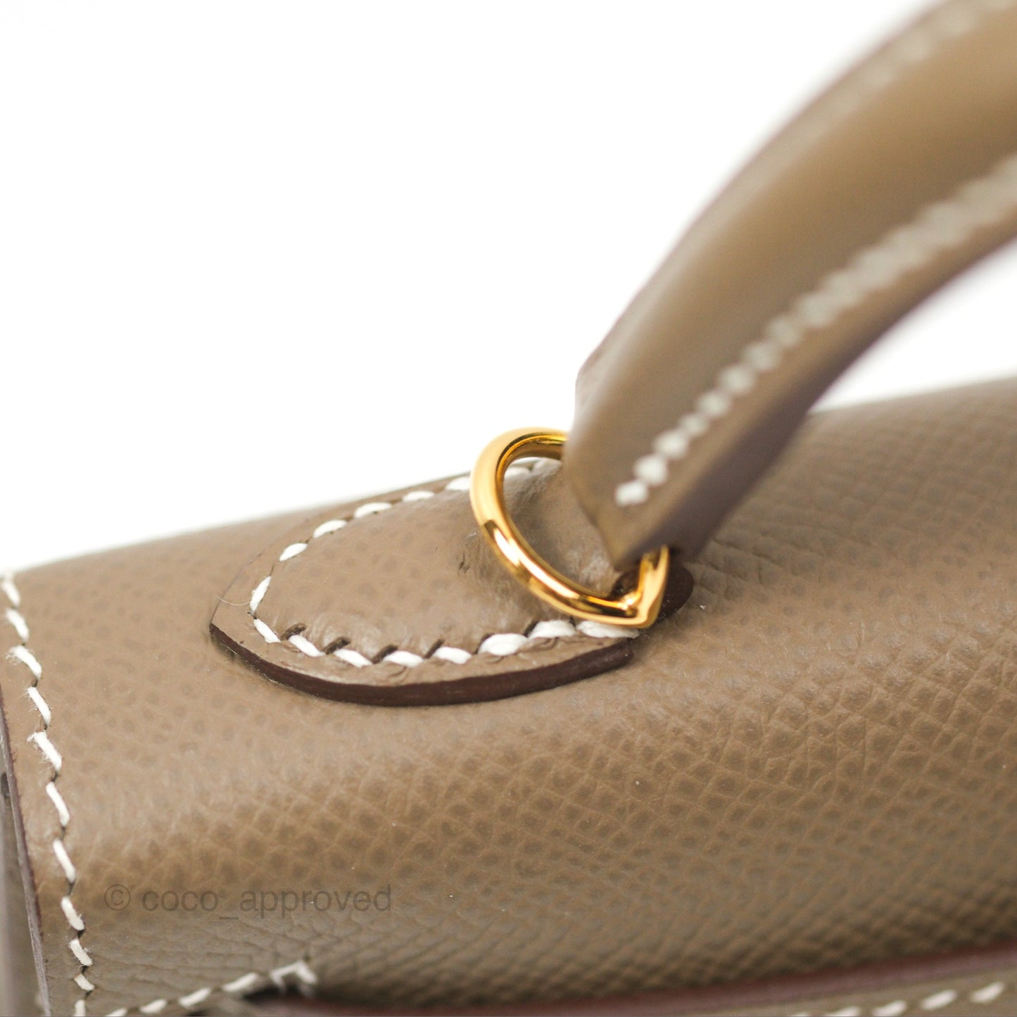 Hermès Mini Kelly II Etoupe Epsom Gold Hardware
