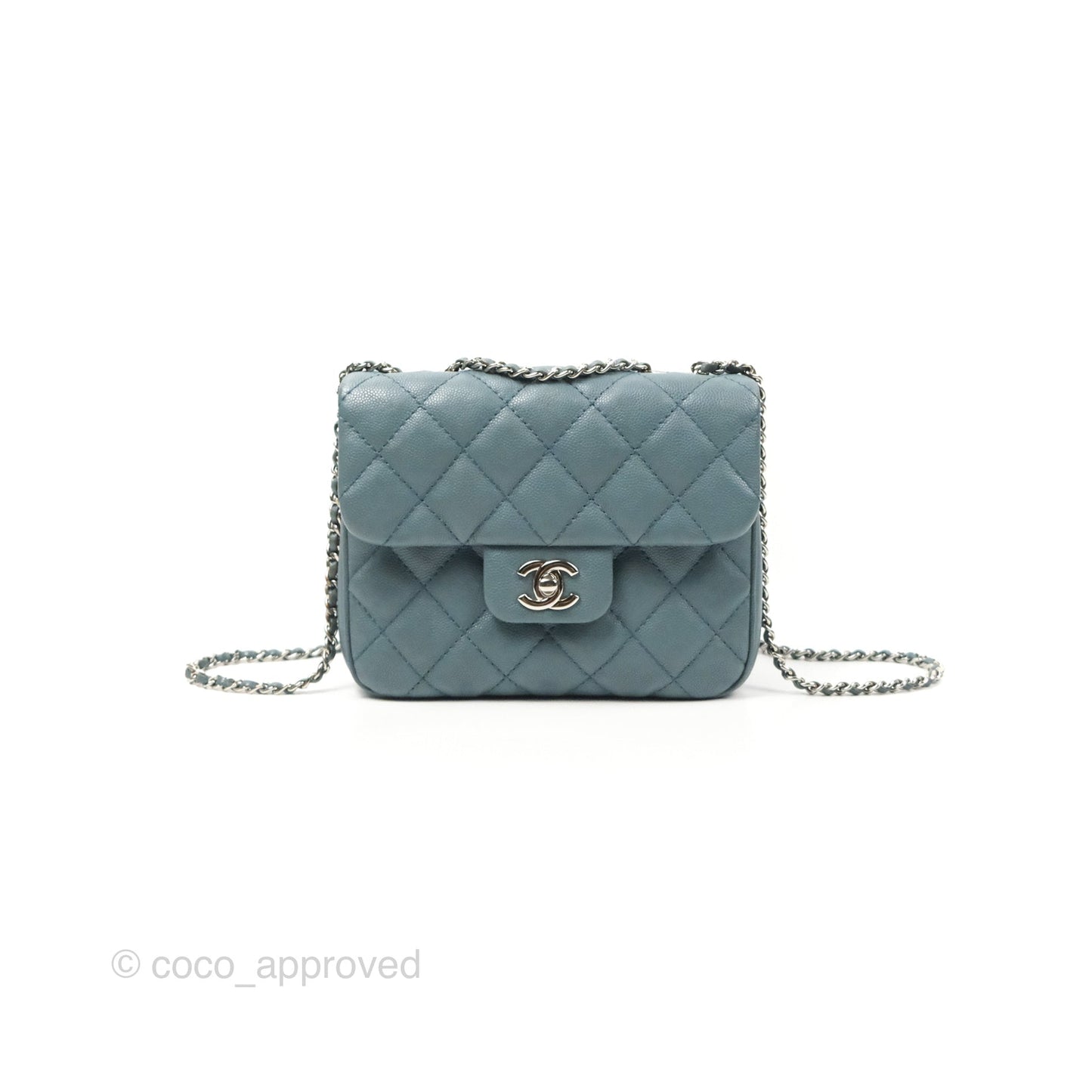 Chanel Quilted Small Urban Companion Flap Bag Blue Caviar Silver Hardware
