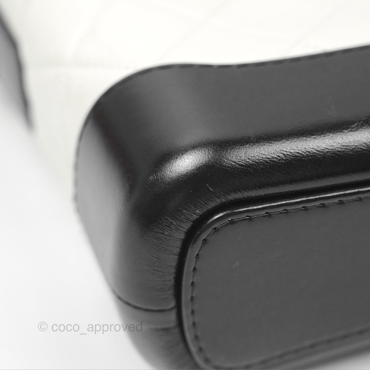 Chanel Small Gabrielle Hobo Quilted Black White Aged Calfskin