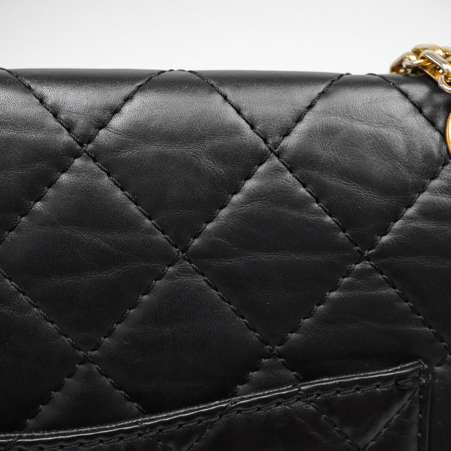 Chanel Reissue Quilted Aged Calfskin Black Gold Hardware 226