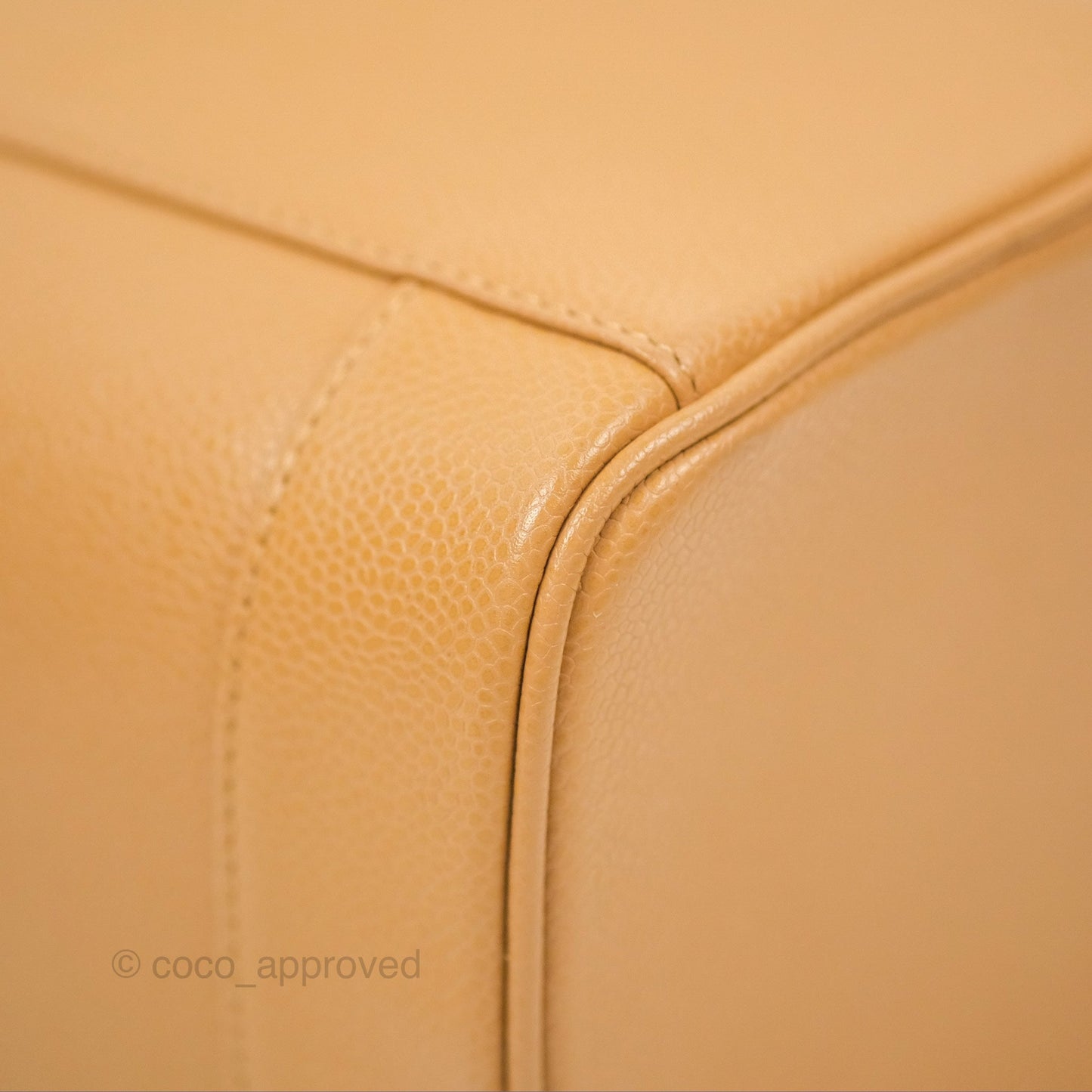 Chanel Vintage Vanity Case Beige Caviar Gold Hardware