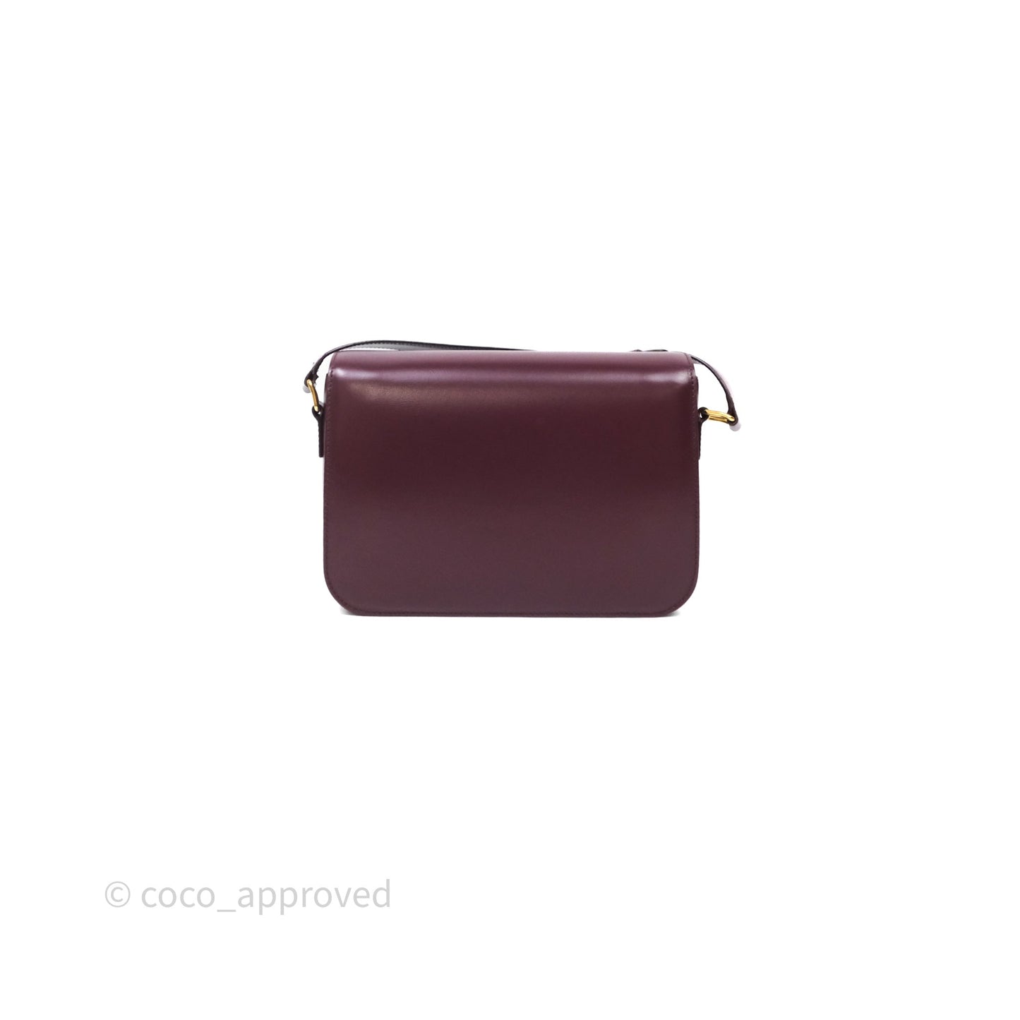 Celine Medium Triomphe Acai Burgundy Shiny Calfskin Gold Hardware