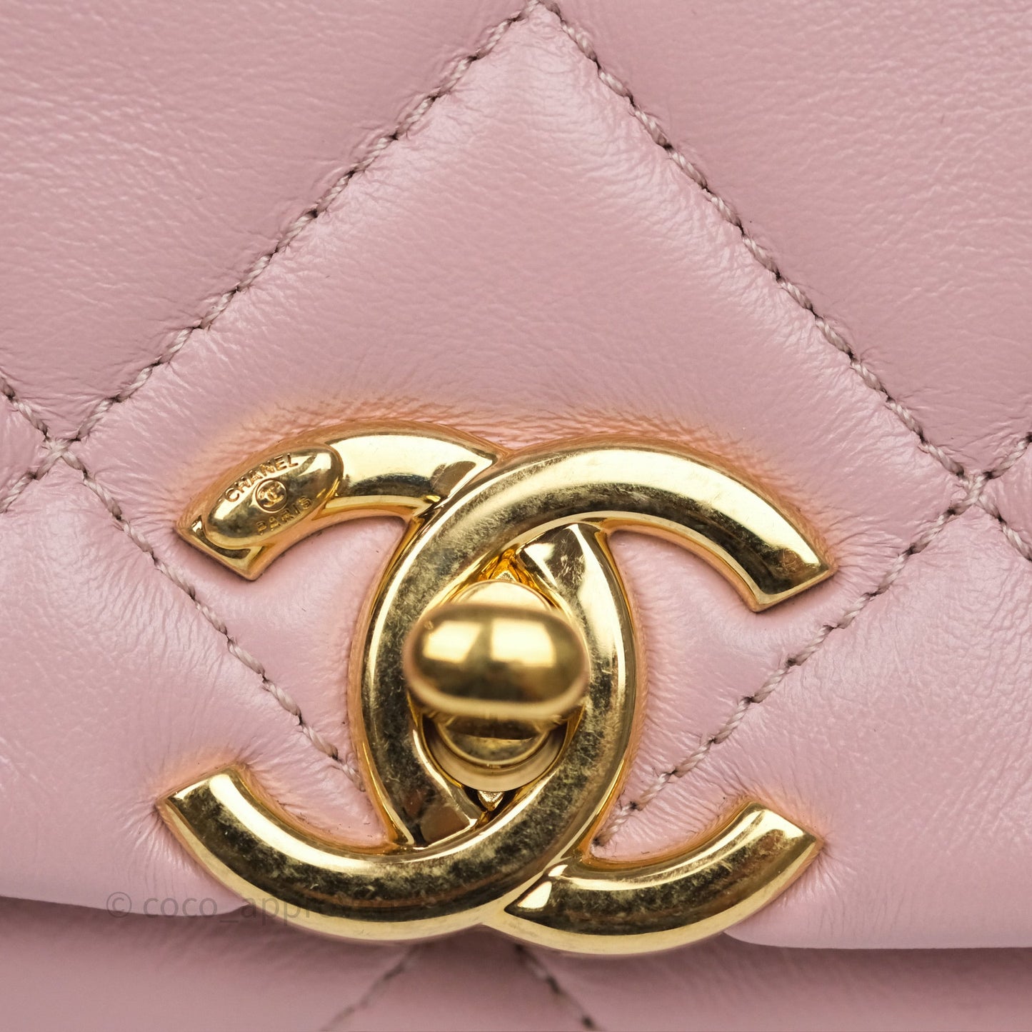 Chanel Mini Color Match Flap Quilted Pink Lambskin Aged Gold Hardware