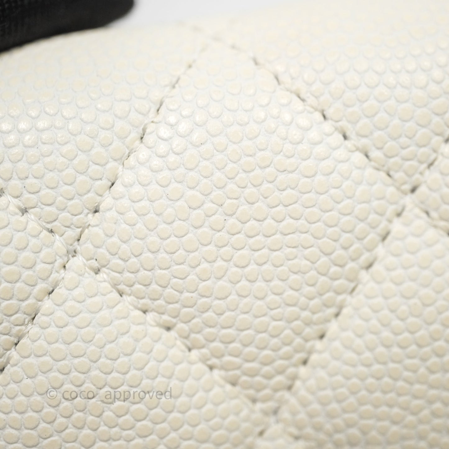 Chanel Quilted Classic Flap Card Holder White Caviar Gold Hardware