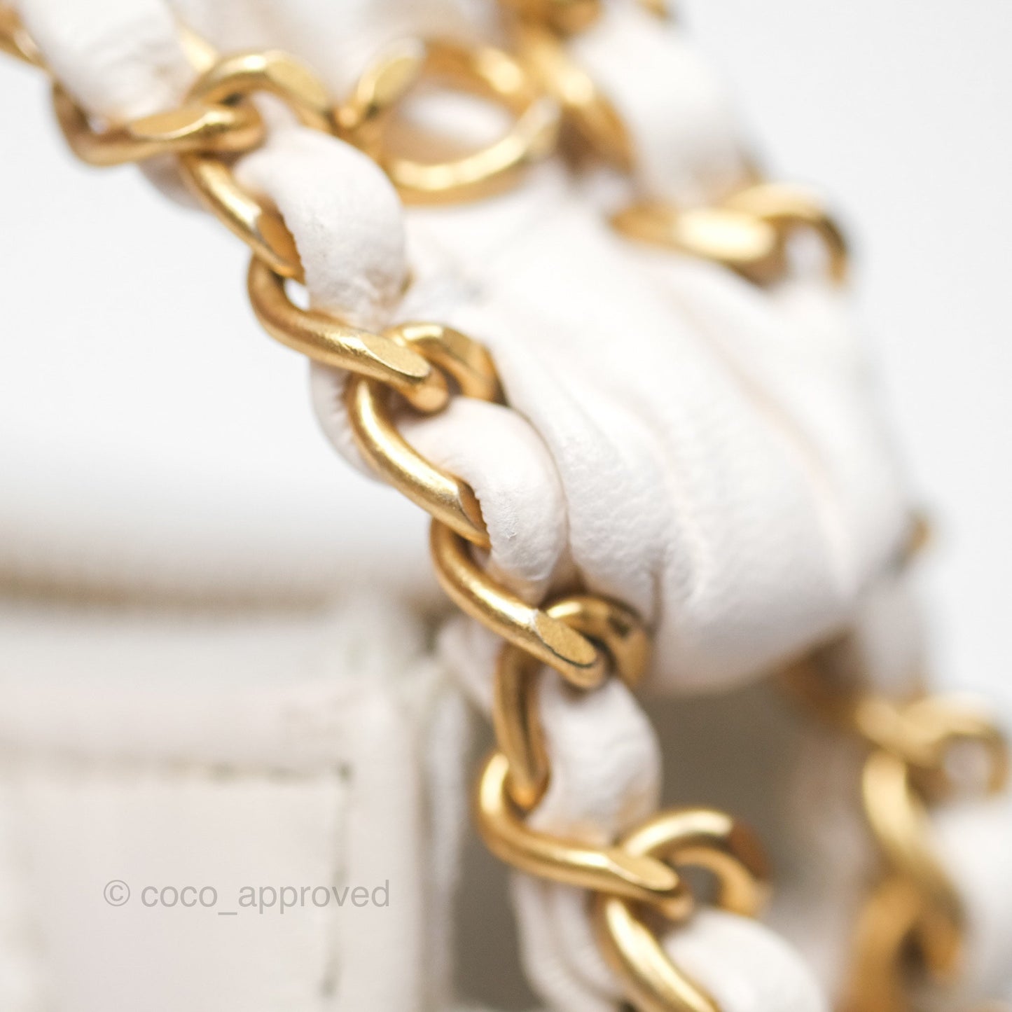 Chanel Hobo Bag White Aged Calfskin Aged Gold Hardware