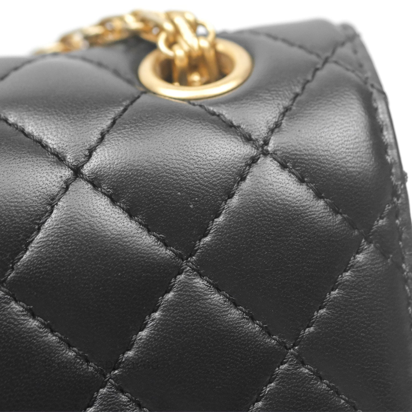 Chanel Reissue 2.55 Metallic Gold Crocodile Embossed Calfskin And Black Quilted Lambskin Aged Gold Hardware