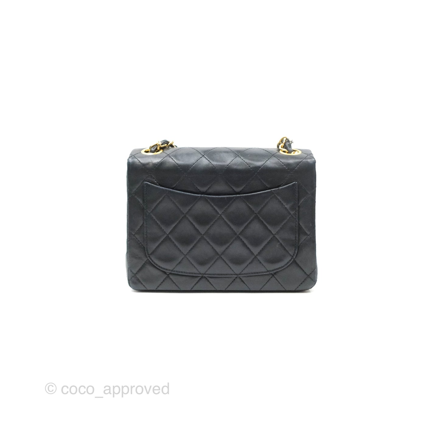 Chanel Vintage Mini Square Black Lambskin 24K Gold Hardware