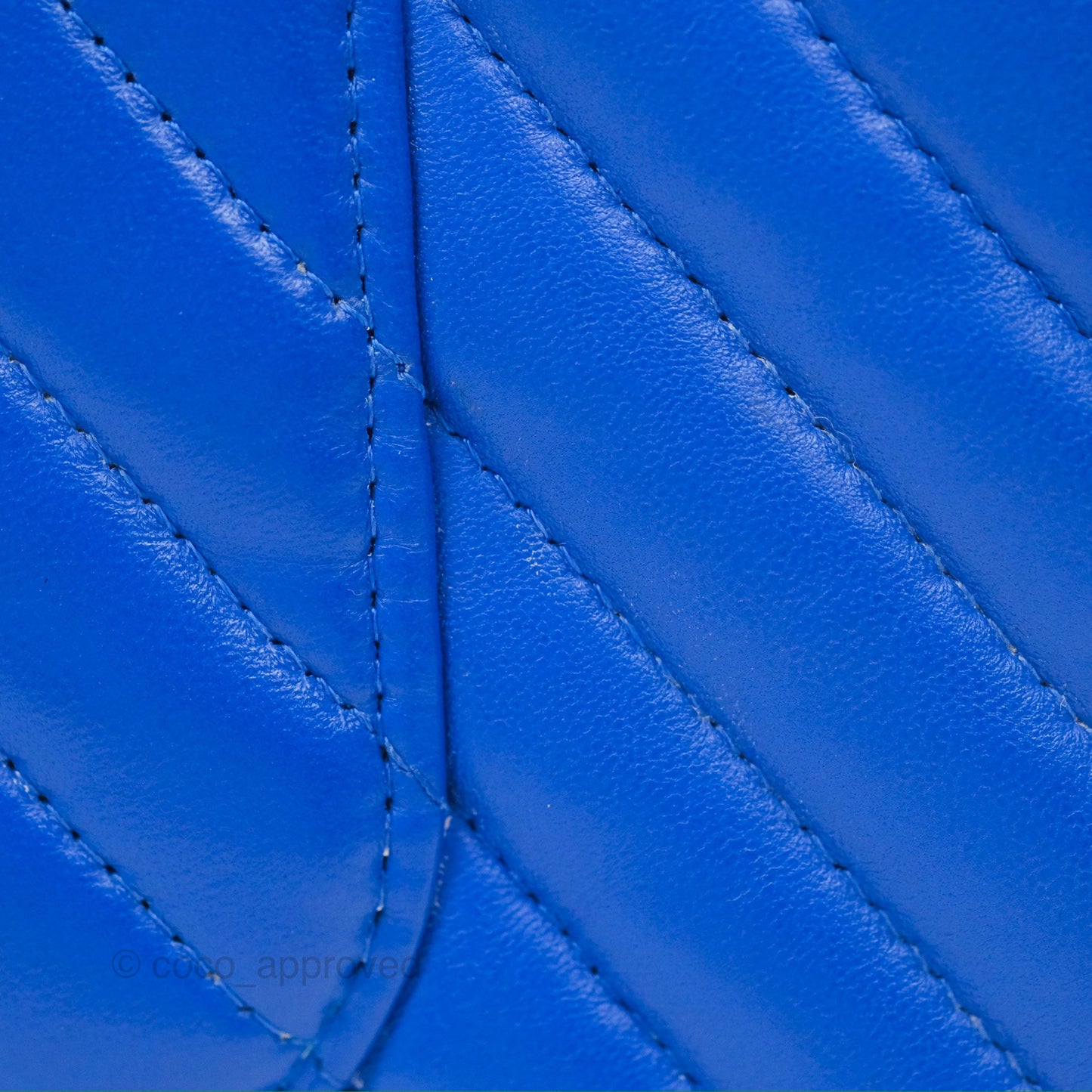 Chanel Medium Classic Flap Chevron Blue Lambskin Gold Hardware