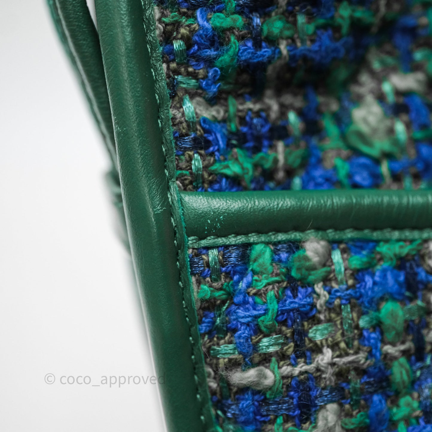 Chanel Tweed Jungle Stroll Hobo Bag Green Silver Hardware