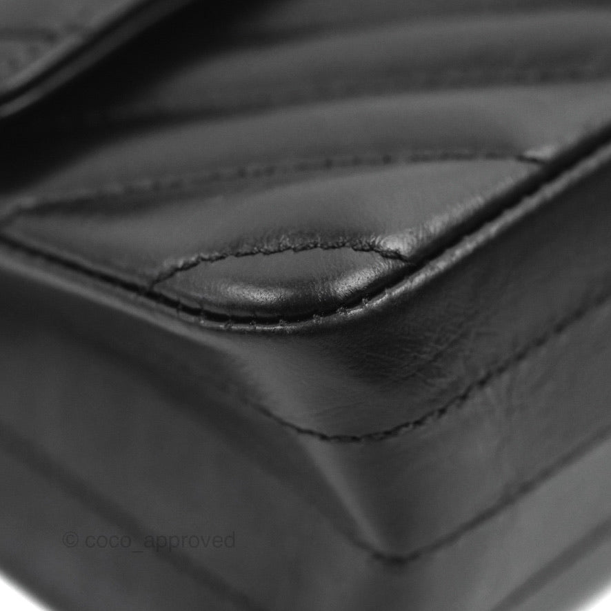 Chanel Mini Reissue 224 So Black Chevron Calfskin