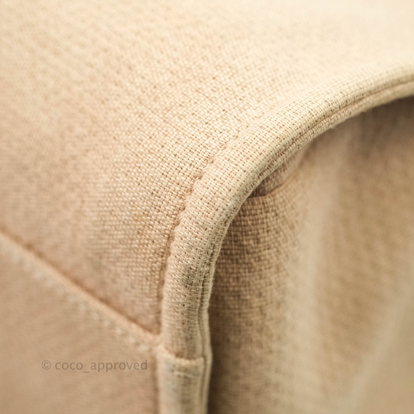 Chanel Large Deauville Beige Canvas Silver Hardware
