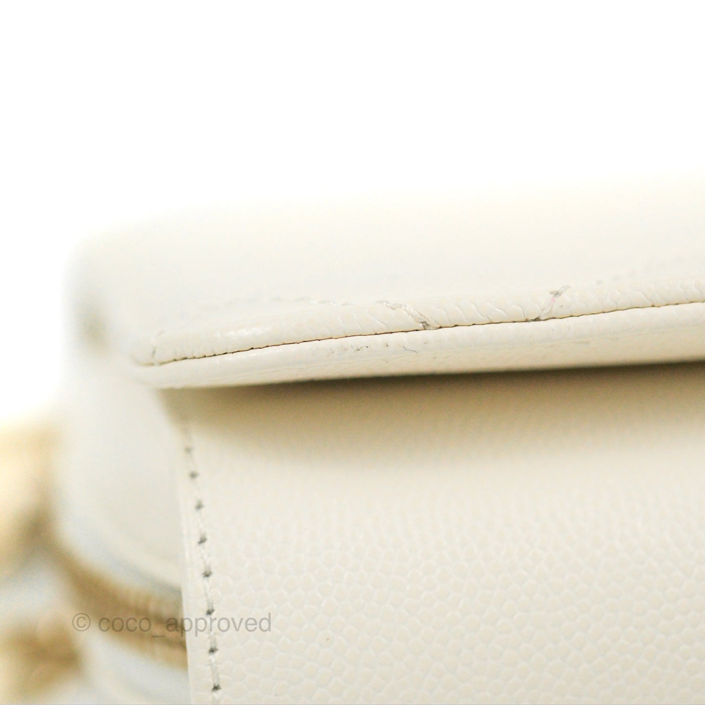 Chanel Quilted Small Like The Wallet Flap Ivory White Caviar Light Gold Hardware 22C