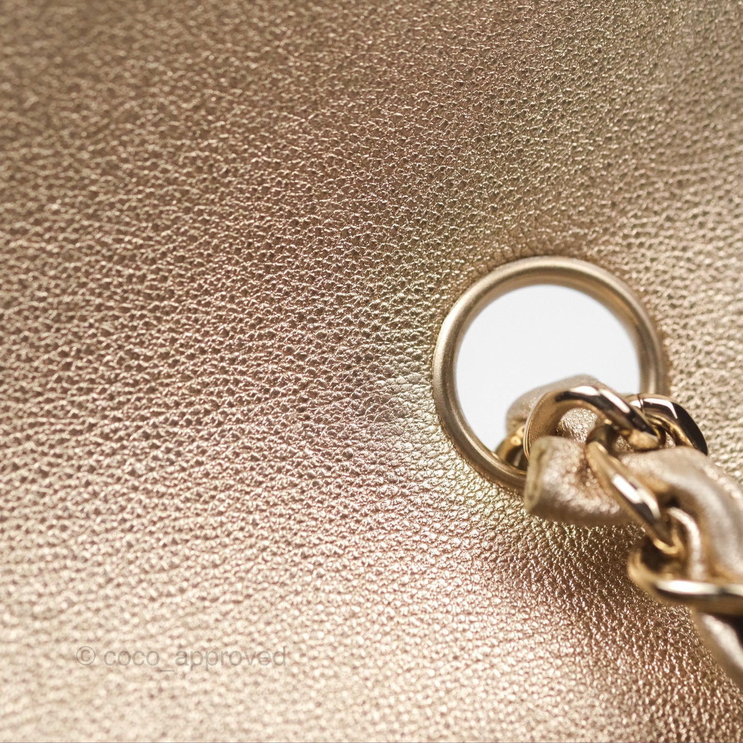 Chanel Quilted Mini Rectangular Iridescent Gold Lambskin Gold Hardware
