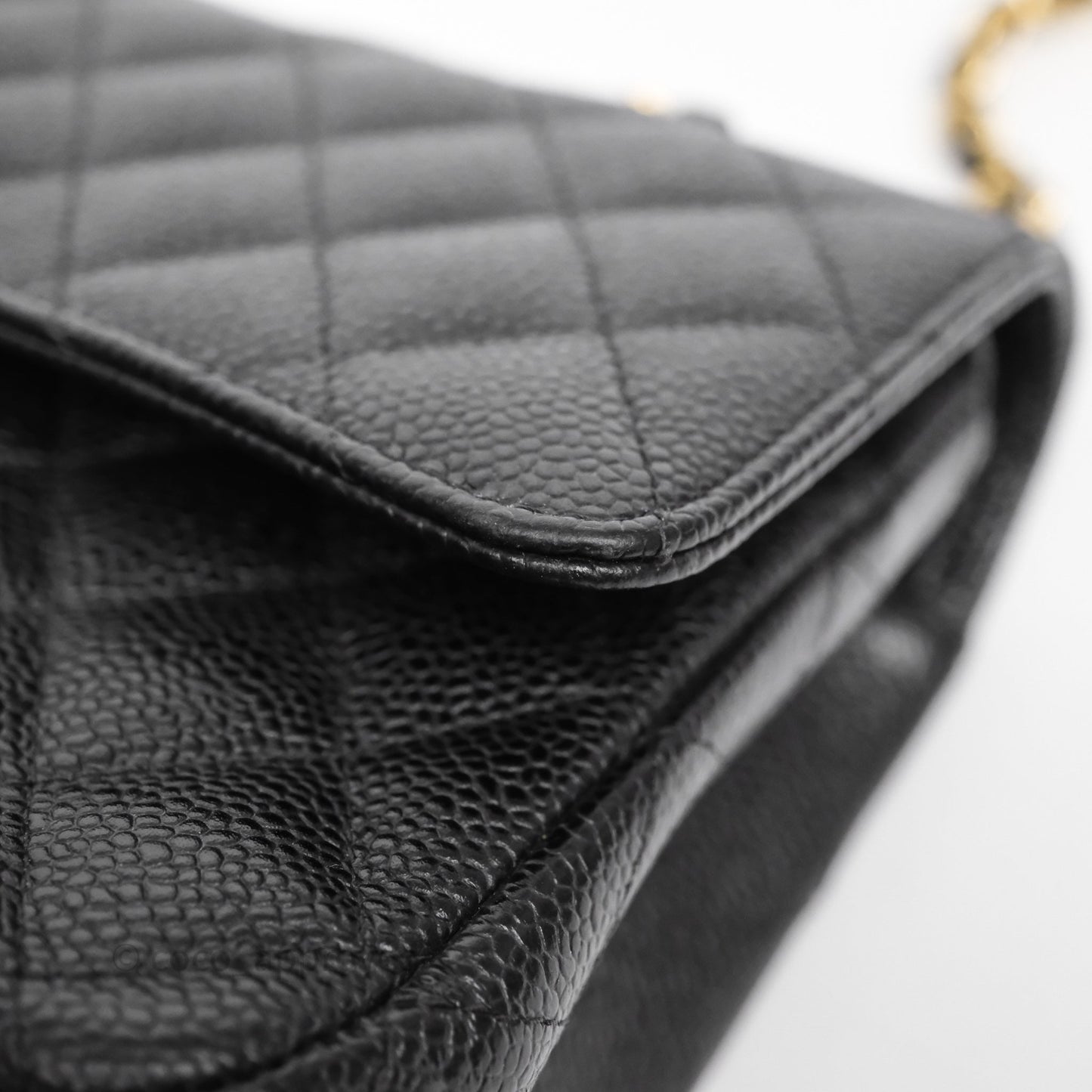 Chanel Classic M/L Medium Flap Quilted Black Caviar Gold Hardware