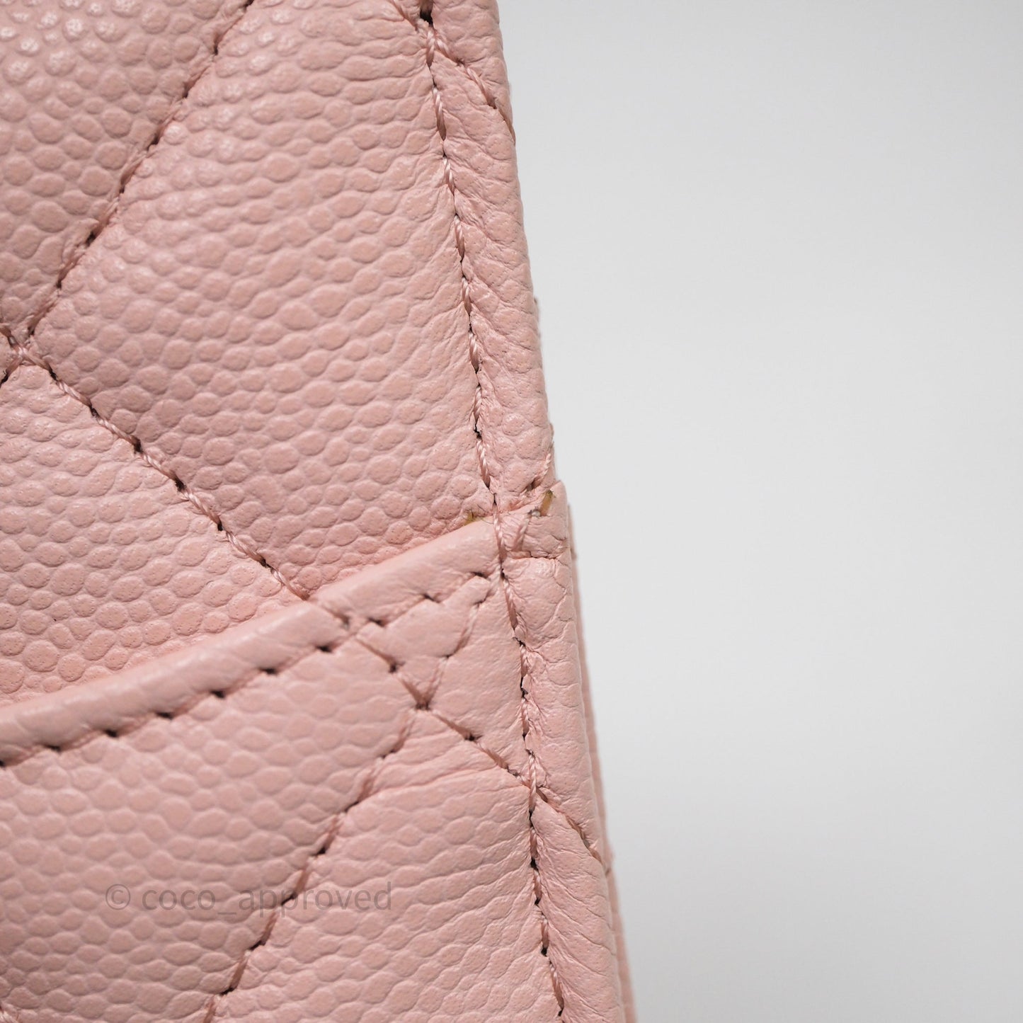 Chanel Quilted Card Holder Caviar Pink Gold Hardware
