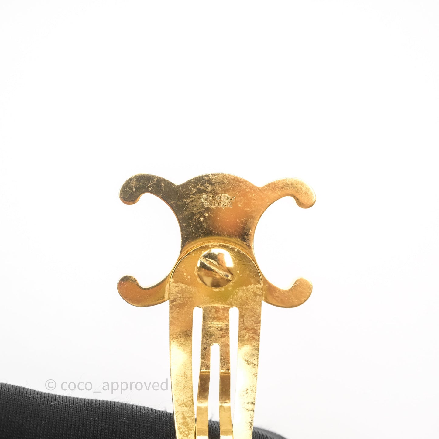 Celine Set of 2 Snap Hair Clips Gold Tone