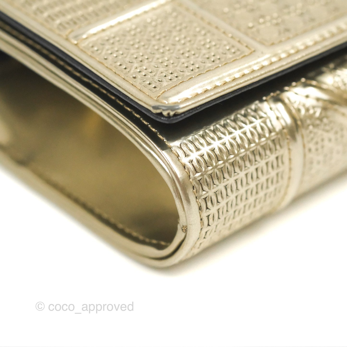 Christian Dior Diorama Clutch with Chain Metallic Gold Gold Hardware